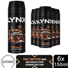 Lynx Body Spray Dark Temptation 48-H High Definition Fragrance Deo, 6x150ml