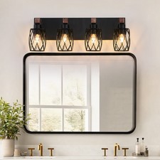 24" Rustic Caged Vanity Light