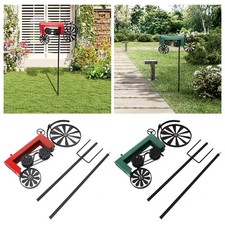 Rotating Tractor Windmill Retro Turning Wheels Metal Stake Windmill Garden Decor