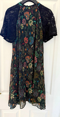 Next black floral shift dress - black,