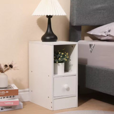 Slim Wood Bedside Table