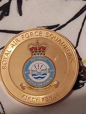Gold-Plated Royal Air Force 617 Dambusters Squadron Fifty Pence Coin 50p