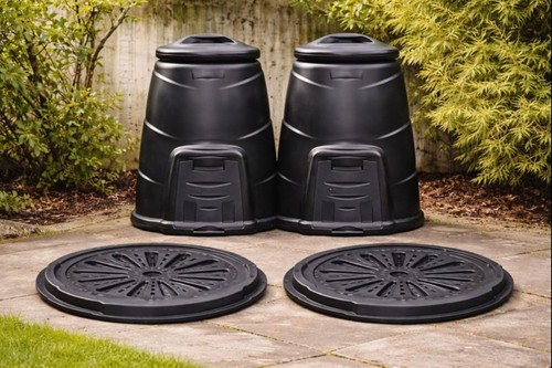 220l black garden compost bins - 220l,