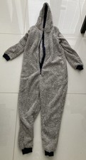 Kids Fleece Pyjamas All In One Girls Boys Childrens Jumpsuit Age 8-10Yrs soft!!