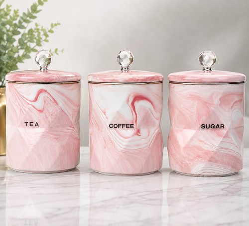 Tea coffee sugar jar marble - coffee,