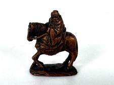 Splendid Japanese Antique (19thC) Boxwood Netsuke, Wise Man on Horse, Masayuki