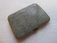 SHAGREEN CIGARETTE / CARD HOLDER / CASE / BOX - ART DECO - ARGENTAN 385