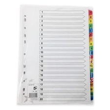 A4 FILE DIVIDERS (1-20)