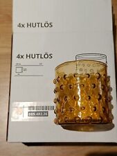 IKEA HUTLÖS Tealight Holders, Set Of 4 Dark yellow, 6 cm **Free P&P**