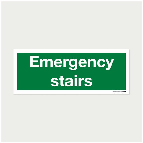 Emergency stairs sign - stairs, |