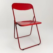 Vintage Red Folding Chair “ TED” IKEA Niels Gammelgaard MCM 1970s