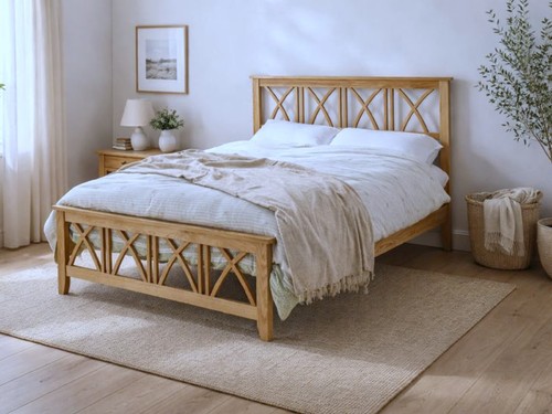 Lucia oak slatted - slatted, bed