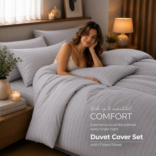 Stripe hotel duvet cover - hotel,