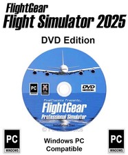 FlightGear Flight Simulator 2025 Professional Fly Sim DVD for Windows 11 10 PC