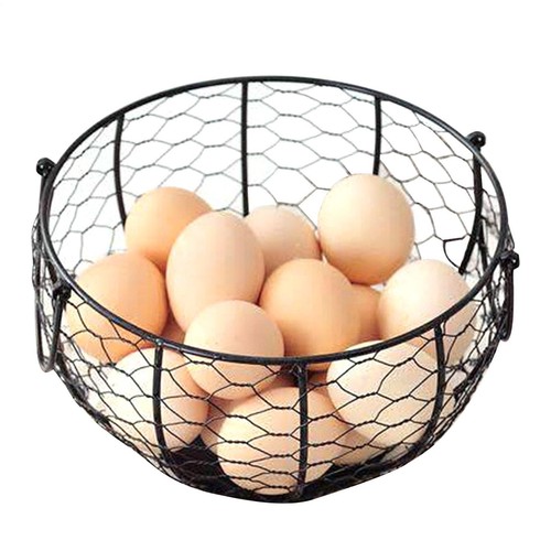 Iron egg basket round - iron,
