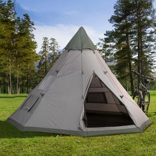 Tipi Tent Outdoor Camping Hiking Trip Festival 6Men Tee Pee Shelter Carry Bag