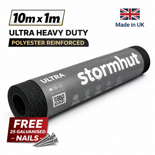 Black shed felt 10m heavy - black, x