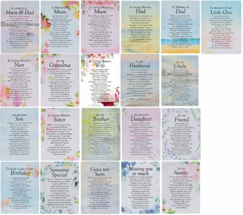 Graveside memorial card - card, mum