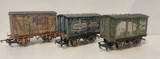 3x Classic Hornby Weathered Freight Wagons Prime Pork Birds Eye & Mighty White