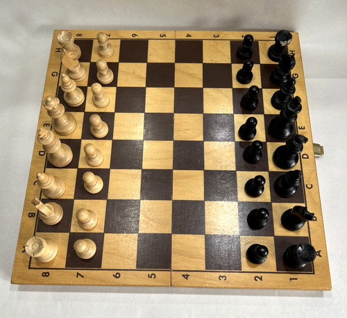 Wooden chess set with - set, folding