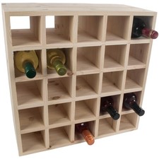 Square 25 Bottle Wooden Wine
