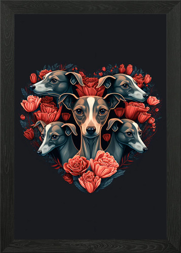 Italian greyhound framed - greyhound, wall
