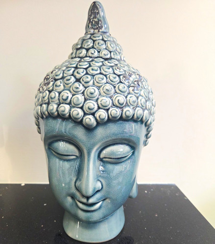 Ceramic buddha head bust - buddha,