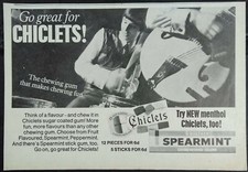 Chiclets Spearmint Chewing Gum - 1960's Magazine Advert #B4965