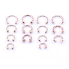 ROSE GOLD Horseshoe Bar - Lip Nose Septum Ear Ring Various Sizes available