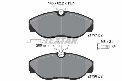 Front axle brake pad set - set,, disc