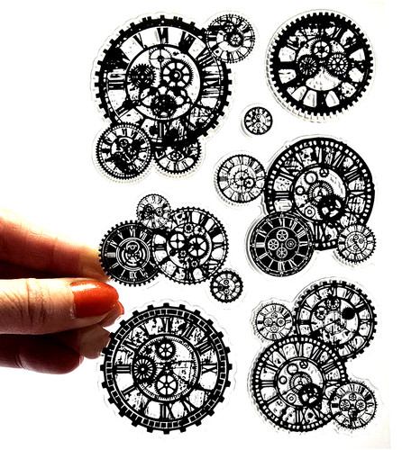 Clear stamps steampunk cogs - steampunk,