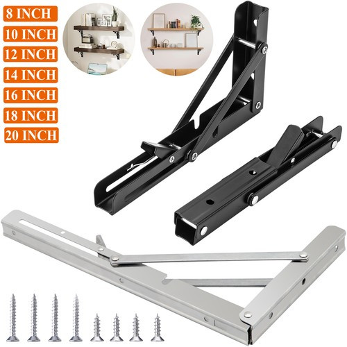 Folding shelf brackets - 8"-20",