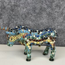 Mosaic Bull Sculpture Colourful Ceramic Handcrafted Decorative Ornament