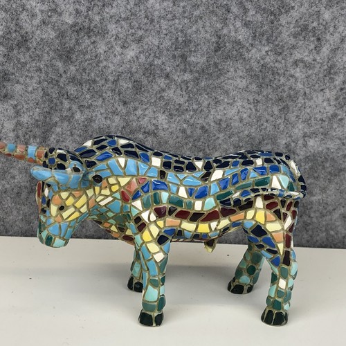 Mosaic bull sculpture - mosaic,