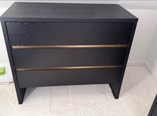 4  Dwell Chest of Drawer Drawers Black With Gold Inserts 3 Drawers Per Unit