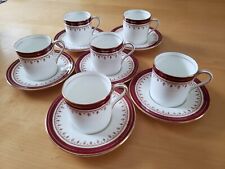 NEW Aynsley Durham Set of 6 coffee demi cups and saucers