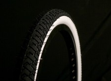 COLOURED STREET BMX TYRES BLACK WHITE 20 X 2.125 LS214 (PAIR, SINGLE & TUBES)
