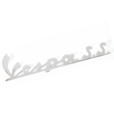 Vespa SS180 Legshield Badge – OEM Style Aluminium Script Emblem