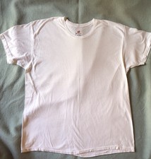 Hanes Vintage 90s Blank Single Stitch T-Shirt XL Men's White Plain