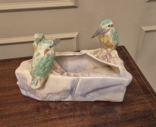 Vintage pottery kingfisher - vintage,
