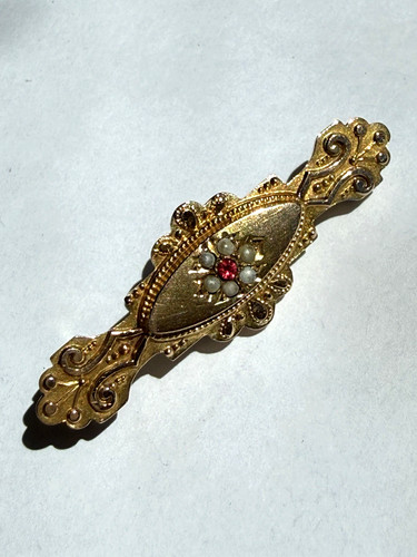 Antique victorian 9ct gold bar - victorian,