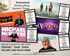 Personalised Ticket Theatre Event Comedy Surprise Voucher Present gift idea