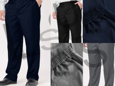 Boys Extra Generous Waist Sturdy Fit School Trousers Half Elasticated Short Leg