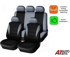 Car Seat Covers Protectors Grey Black Full Set Fabric For Mitsubishi Lancer Colt