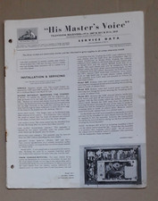 HMV Model 2607, 2611, 2610  Television Service Data -Manual