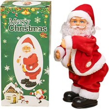 Electric Santa Claus Musical Toy Santa Doll Ornament Shaking Head Foot Xmas Gift