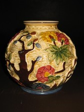 Hand Painted Indian Tree Vase - by H J Wood - c.1950  12cm High 12cm Dia