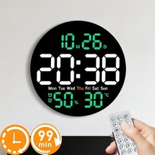 Digital Wall Clock w/Remote