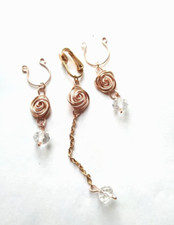 VCH Clit Clip and nipple rings or nooses clear crystals Intimate Jewelry Set UK