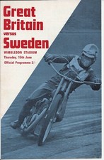 SPEEDWAY Great Britain Vs Sweden PROGRAMME Wimbledon Stadium June 15th 1967